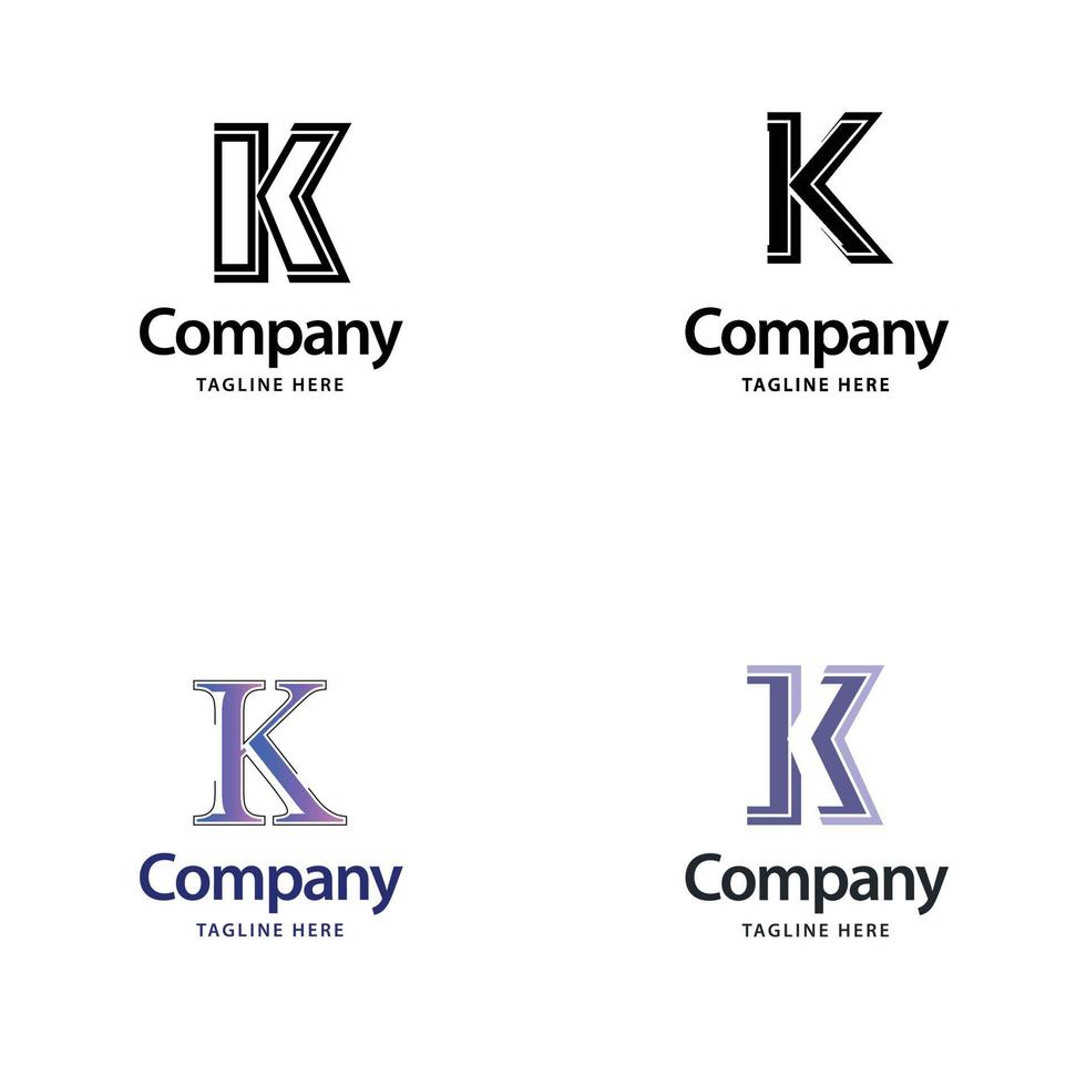 Letter K Big Logo Pack Design Creative Modern logos design for your business vector