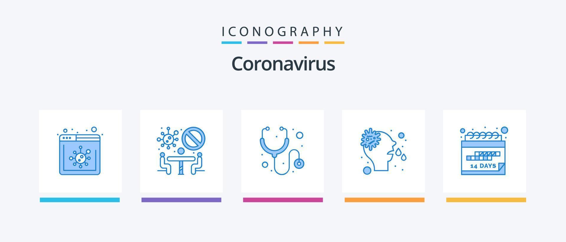 Coronavirus Blue 5 Icon Pack Including event. virus. healthcare. runny. allergy. Creative Icons Design vector