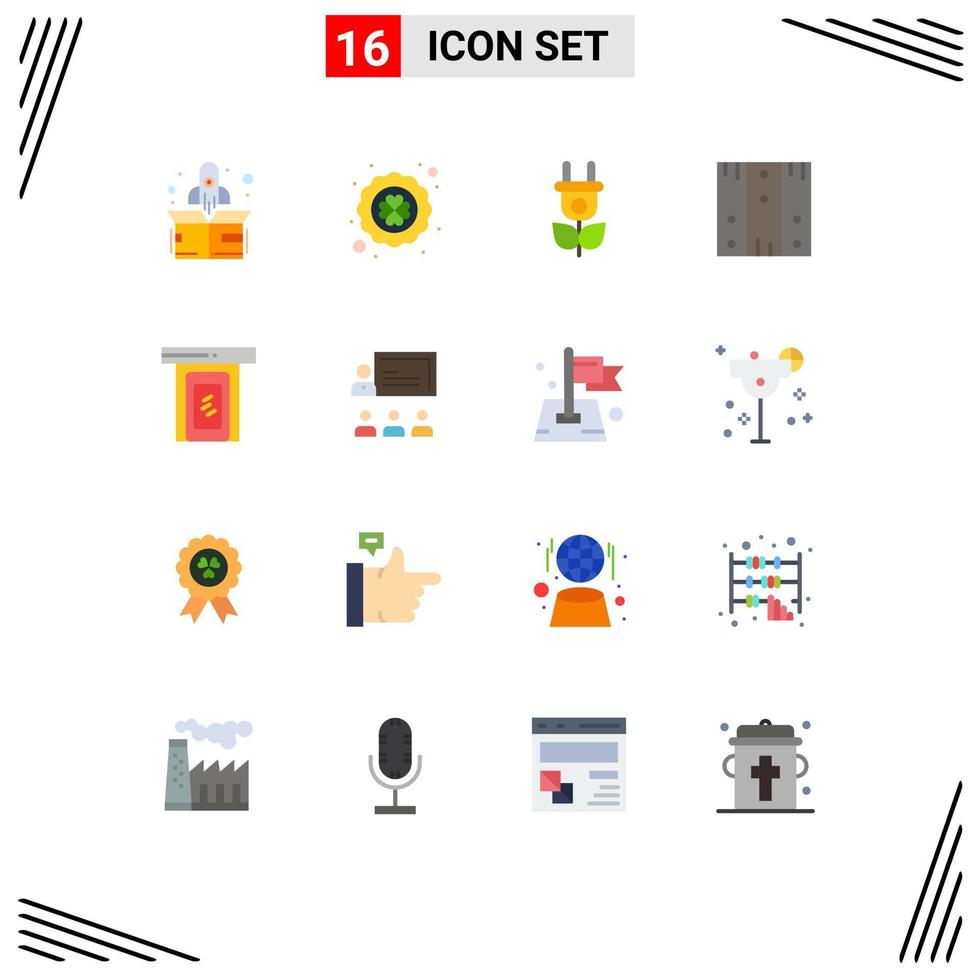 16 Creative Icons Modern Signs and Symbols of door rainy electricity wood logistic Editable Pack of Creative Vector Design Elements