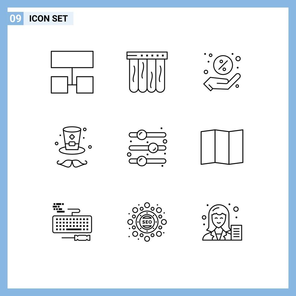 9 Creative Icons Modern Signs and Symbols of map toggle switch shopping on design element Editable Vector Design Elements