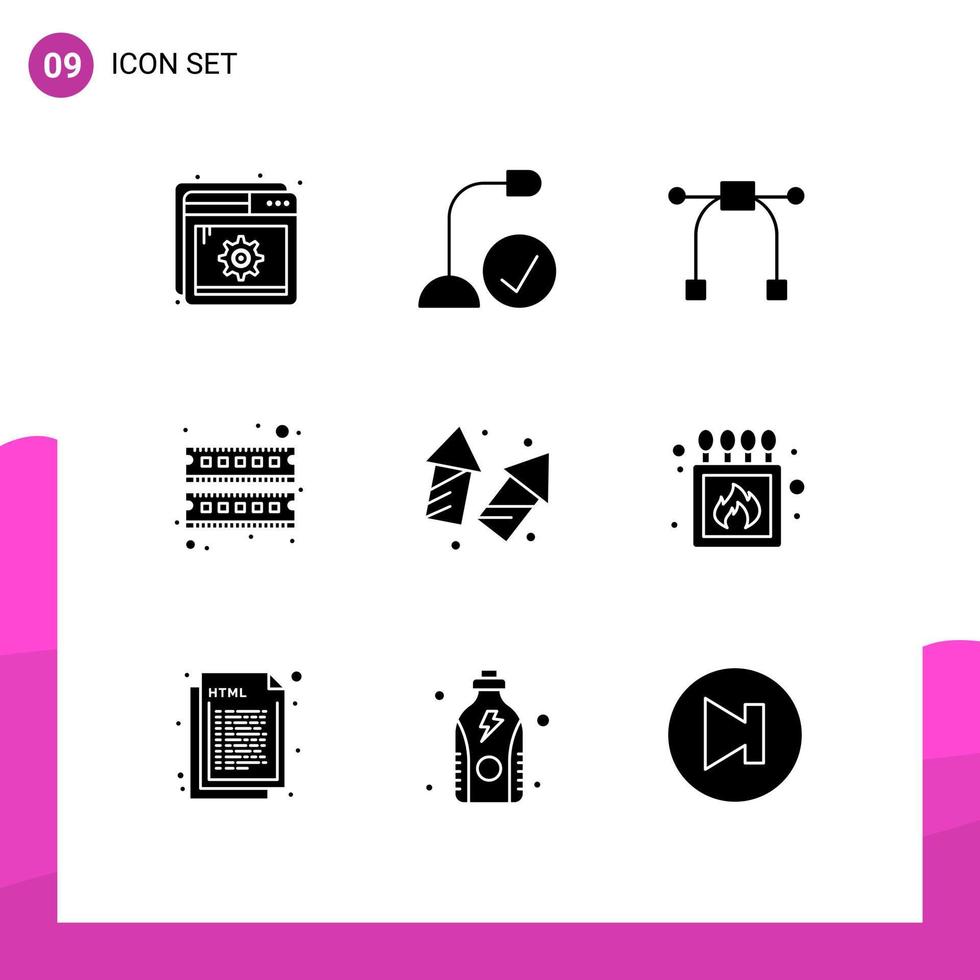 9 Universal Solid Glyph Signs Symbols of christmas ram hardware hardware computer Editable Vector Design Elements
