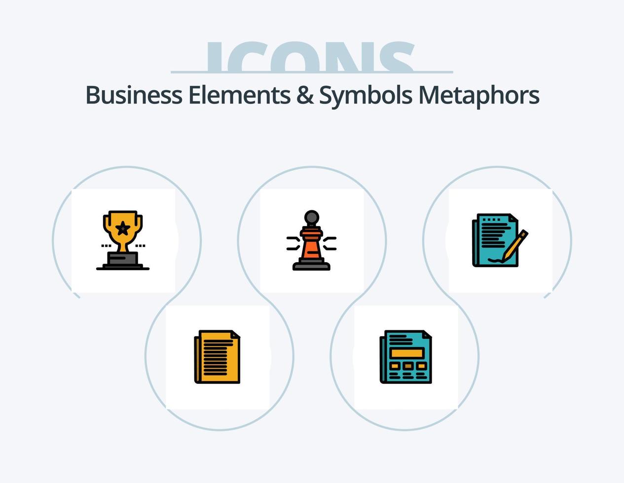 Business Elements And Symbols Metaphors Line Filled Icon Pack 5 Icon Design. . manager. money. user. communication vector