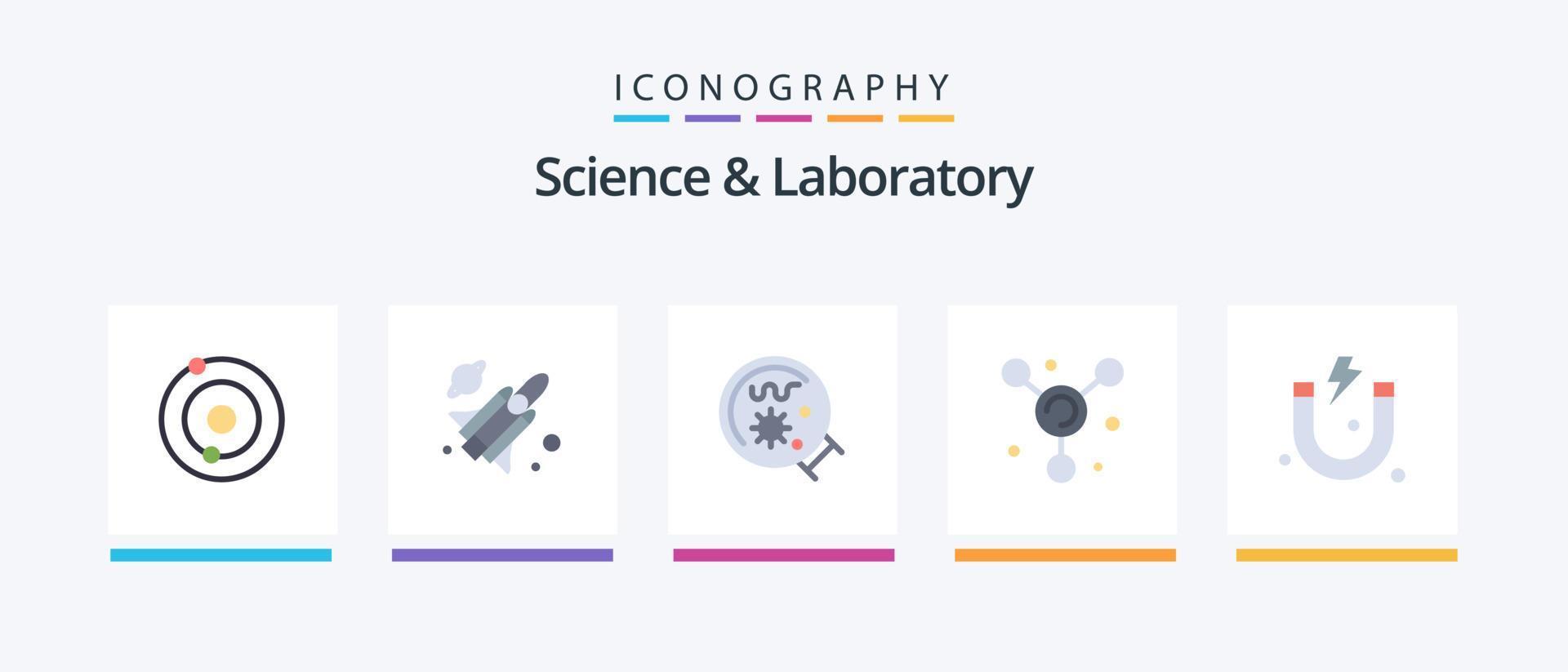 Science Flat 5 Icon Pack Including . science. magnifier. magnet. science. Creative Icons Design vector