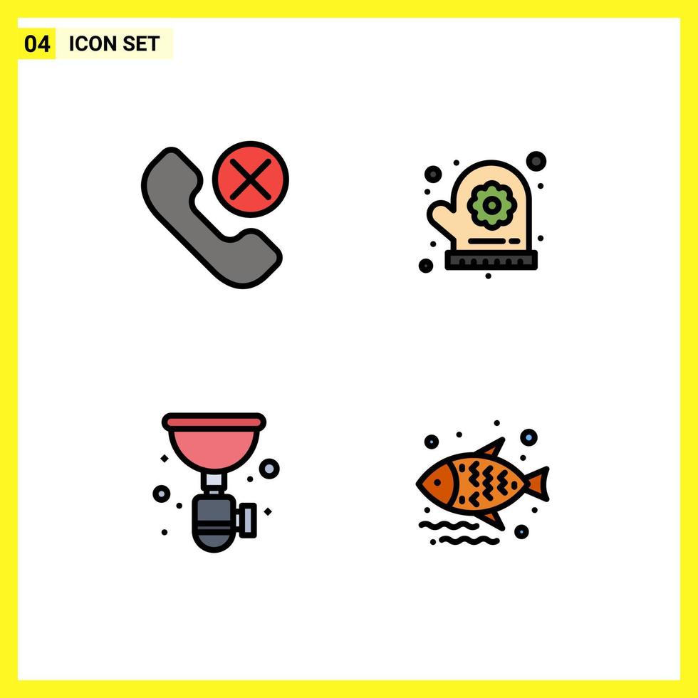 4 Creative Icons Modern Signs and Symbols of call plumber phone flower sink Editable Vector Design Elements