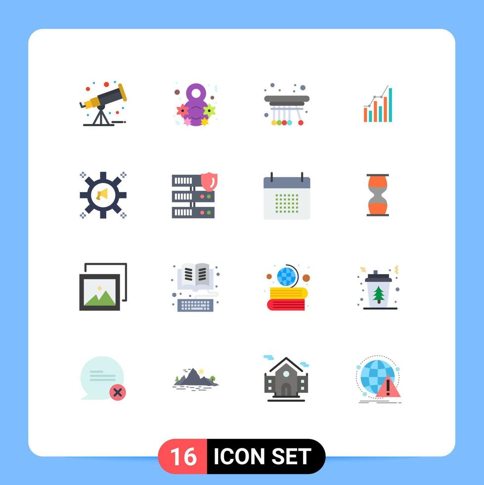 16 iconos creativos signos y símbolos modernos de tendencias marketing análisis de diagrama de péndulo paquete editable de elementos creativos de diseño de vectores