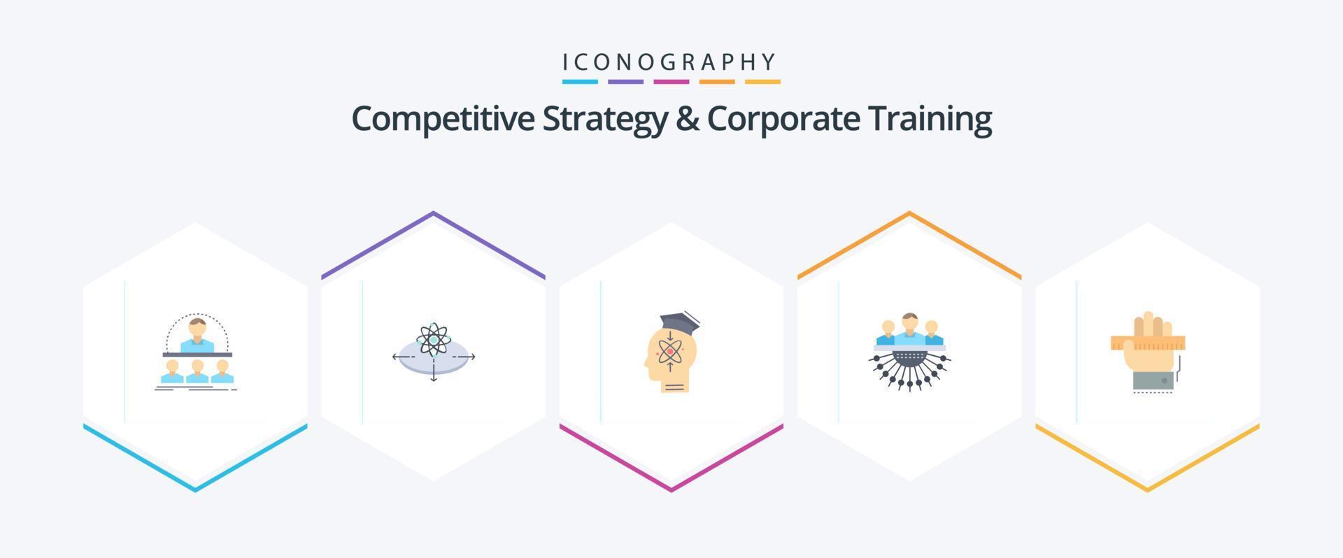 Competitive Strategy And Corporate Training 25 Flat icon pack including human. allocation. innovation. skill. human vector