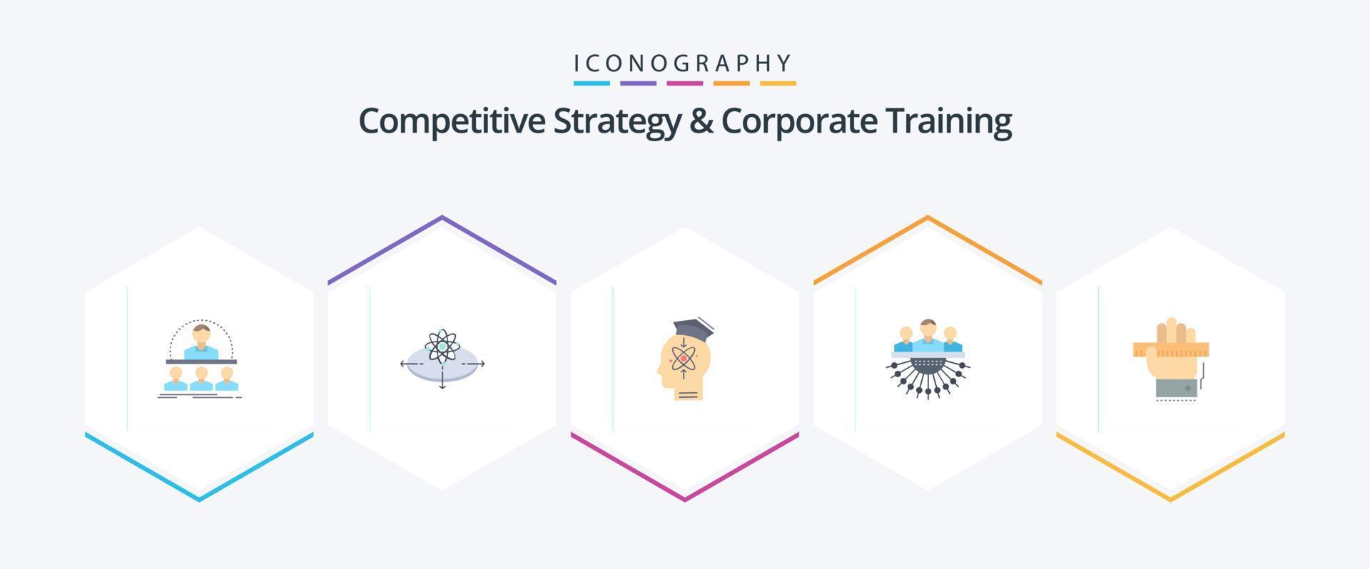 Competitive Strategy And Corporate Training 25 Flat icon pack including human. allocation. innovation. skill. human vector