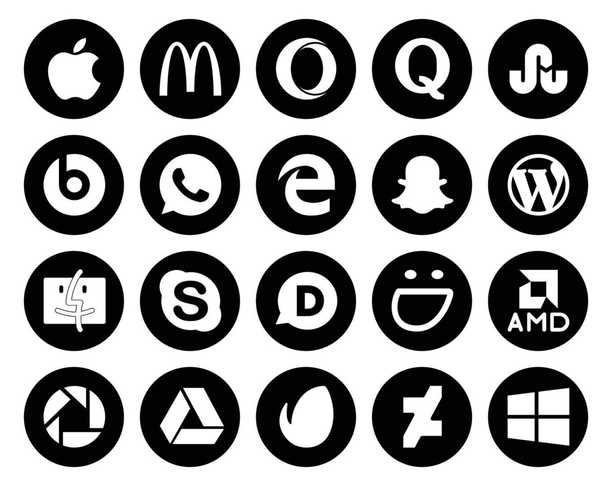 20 Social Media Icon Pack Including amd disqus edge chat finder vector