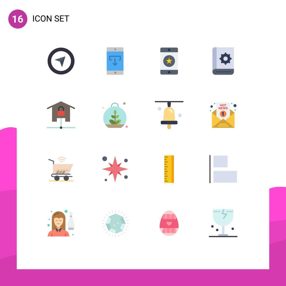 Modern Set of 16 Flat Colors and symbols such as service help cellphone communication phone Editable Pack of Creative Vector Design Elements
