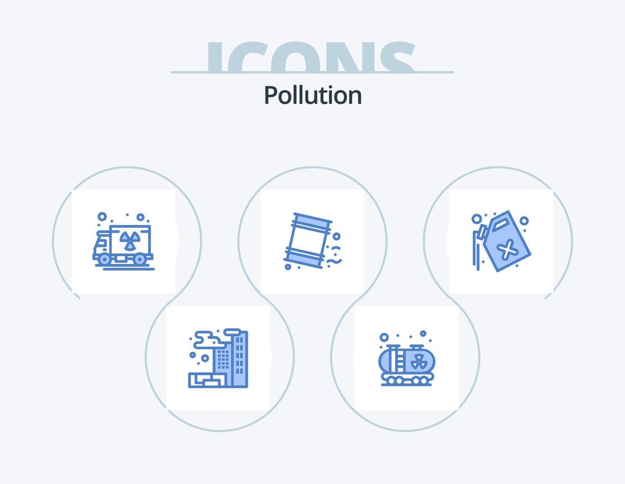 Pollution Blue Icon Pack 5 Icon Design. . pollution. truck. gas. pollution vector