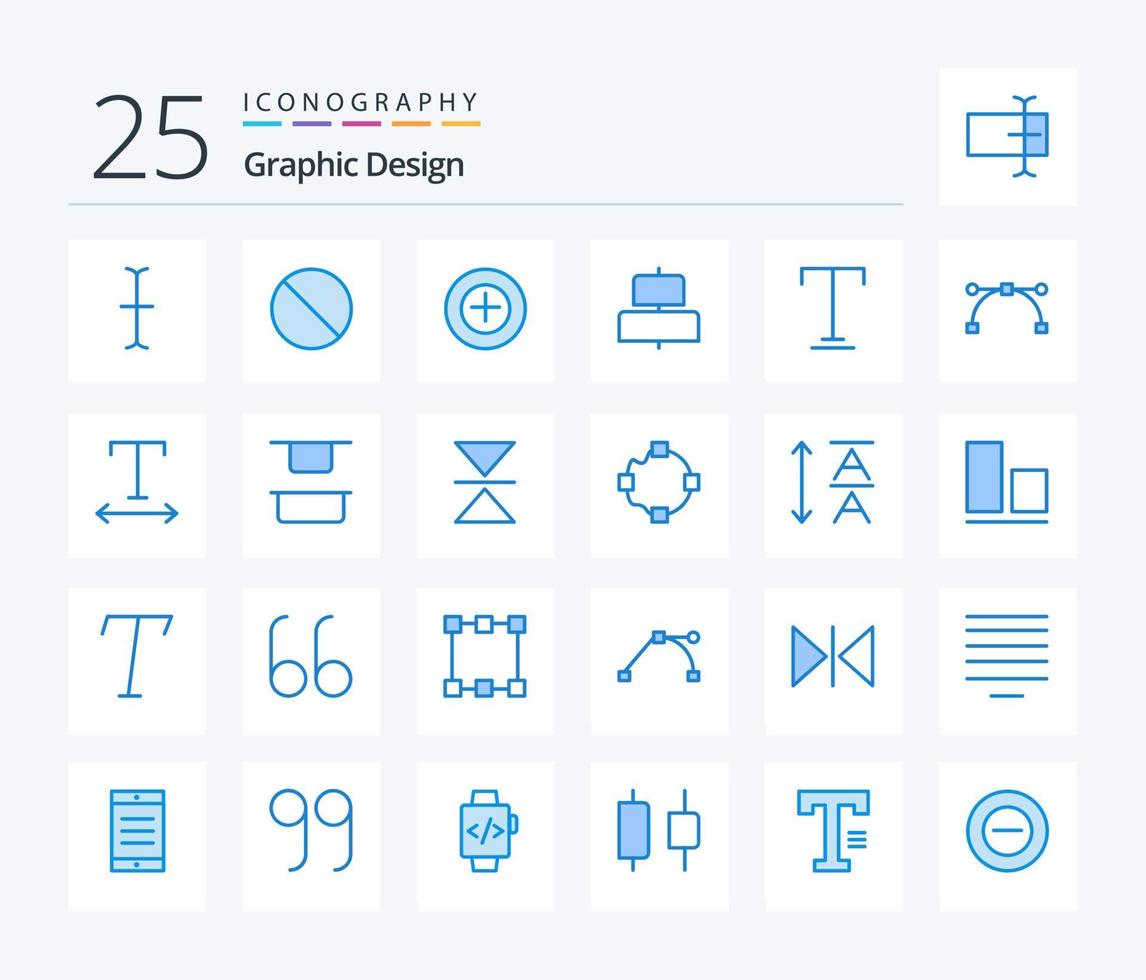 Design 25 Blue Color icon pack including point. anchor. plus. underline. font vector