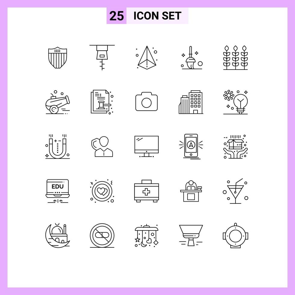Set of 25 Commercial Lines pack for iftar giving triangle thanks mop Editable Vector Design Elements