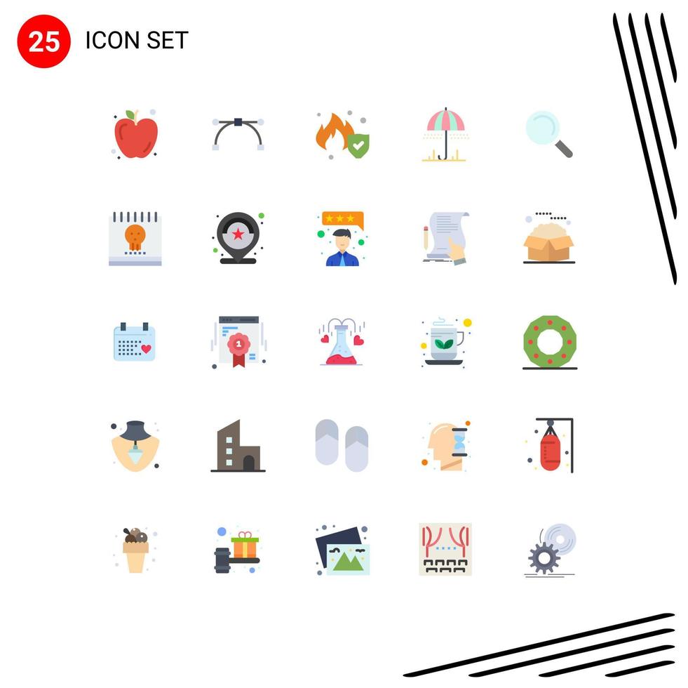 Modern Set of 25 Flat Colors Pictograph of ghost view service search spring Editable Vector Design Elements