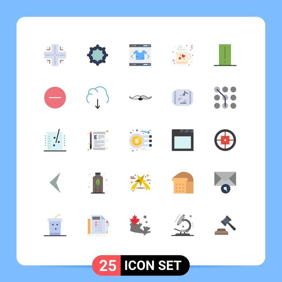 Pack of 25 creative Flat Colors of remove gadget shopping electronics biology meter Editable Vector Design Elements