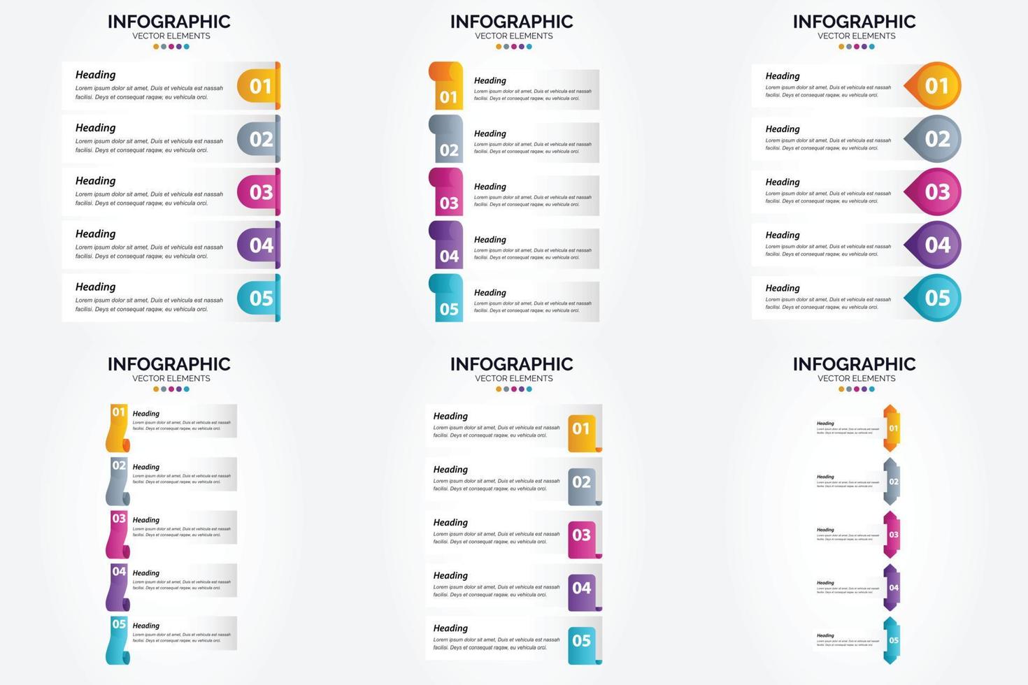 ilustración vectorial infografía conjunto de diseño plano para folleto publicitario y revista vector