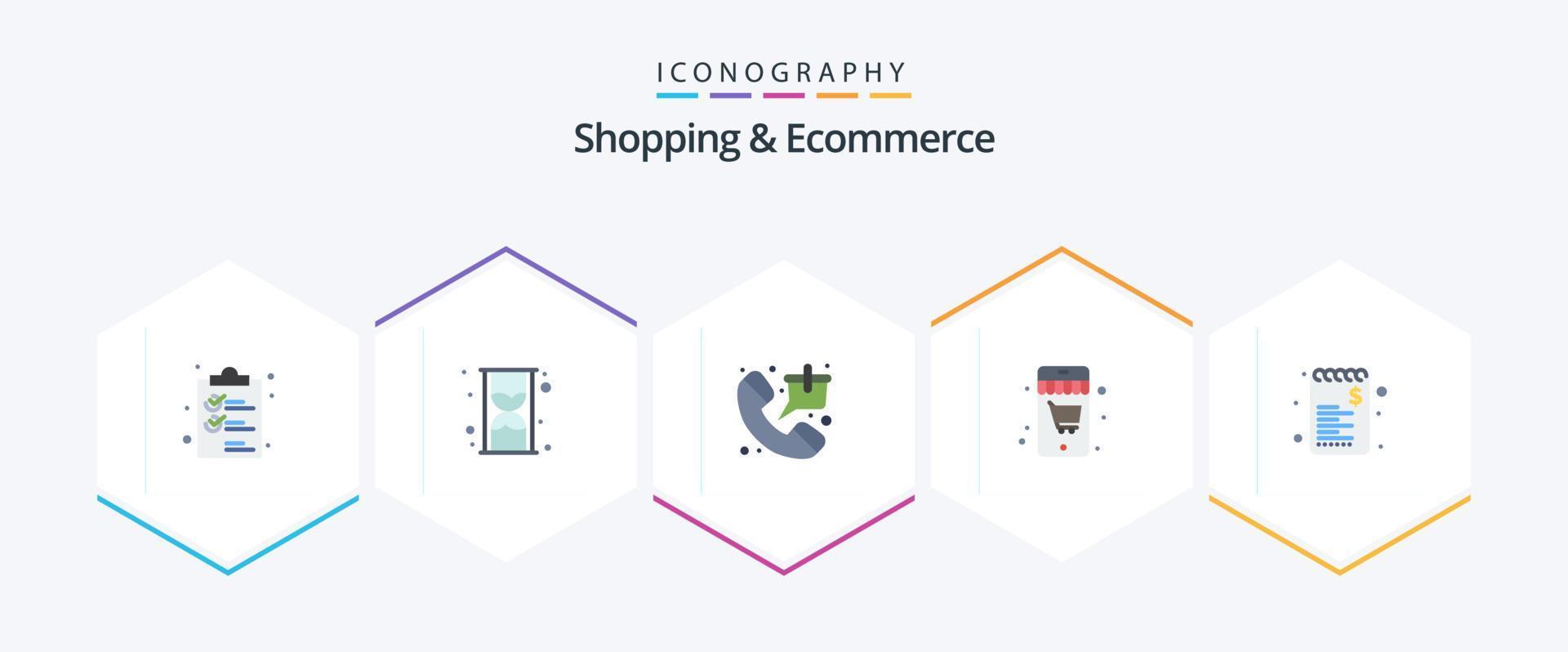 Shopping and Ecommerce 25 Flat icon pack including commerce. shopping. shopping. online. sale vector