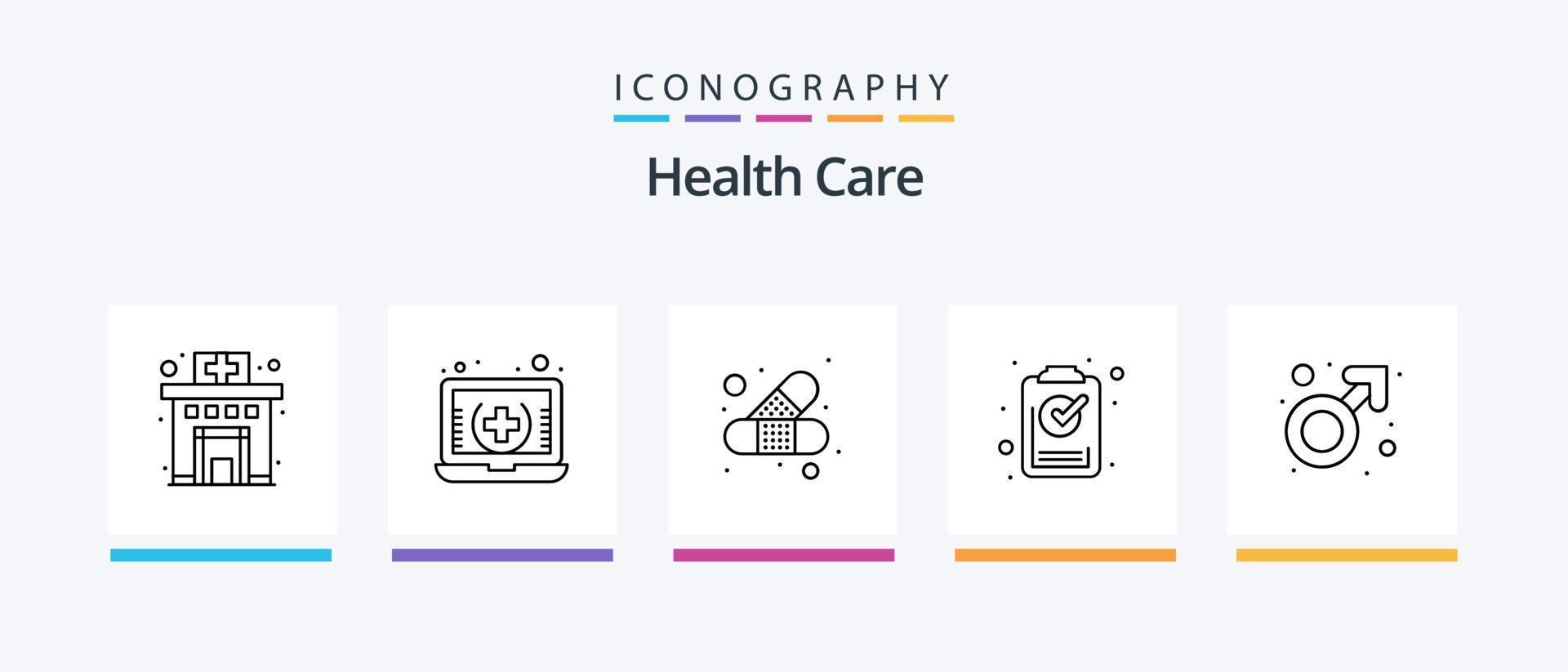 paquete de iconos de la línea de atención médica 5 que incluye banda. tratamiento. sangre. diente. dental. diseño de iconos creativos vector