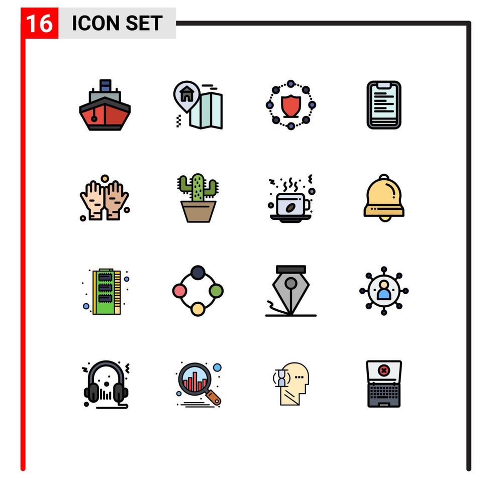 16 iconos creativos signos y símbolos modernos de motivación namaz tablero de computación portapapeles elementos de diseño de vectores creativos editables