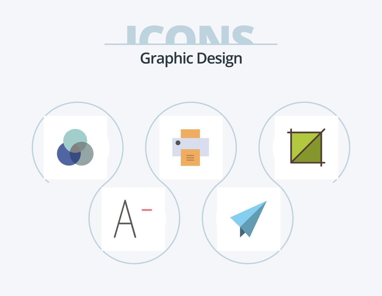 Design Flat Icon Pack 5 Icon Design. . printer. . design vector