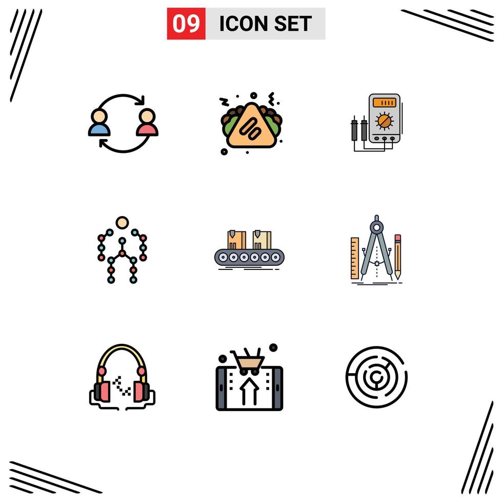 9 Creative Icons Modern Signs and Symbols of human bones sandwich action digital Editable Vector Design Elements