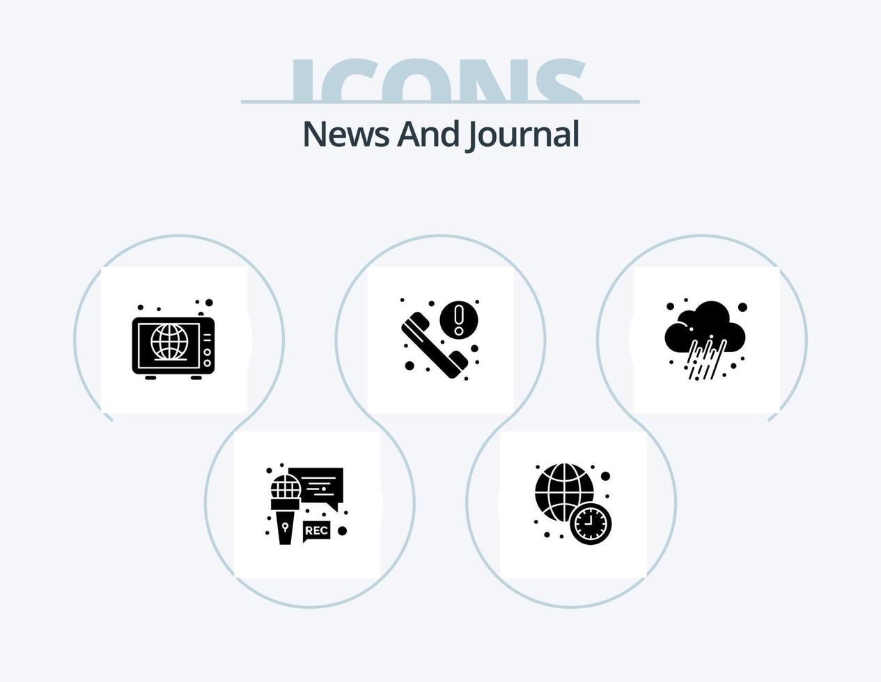 News Glyph Icon Pack 5 Icon Design. news. news. web. information. call vector