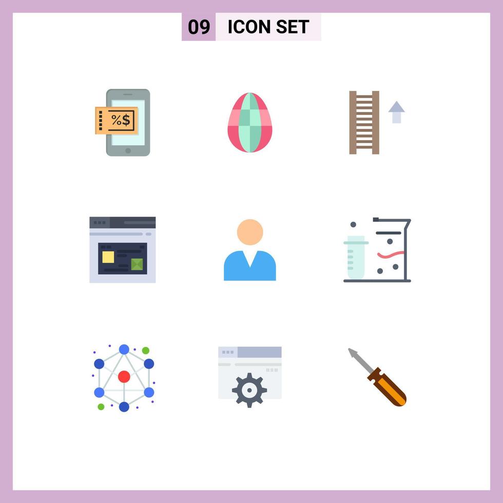 9 Creative Icons Modern Signs and Symbols of user administrator staircase design web Editable Vector Design Elements