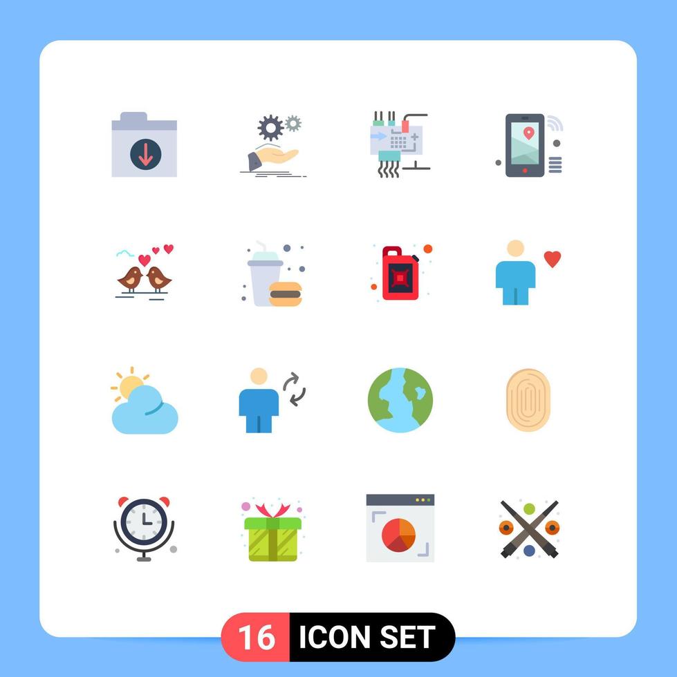 paquete de iconos de vector de stock de 16 signos y símbolos de línea para ubicación wifi ensamblar piezas de iot paquete editable de elementos de diseño de vector creativo
