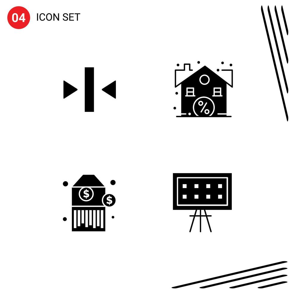 Pack of creative Solid Glyphs of play price media real alphabet Editable Vector Design Elements