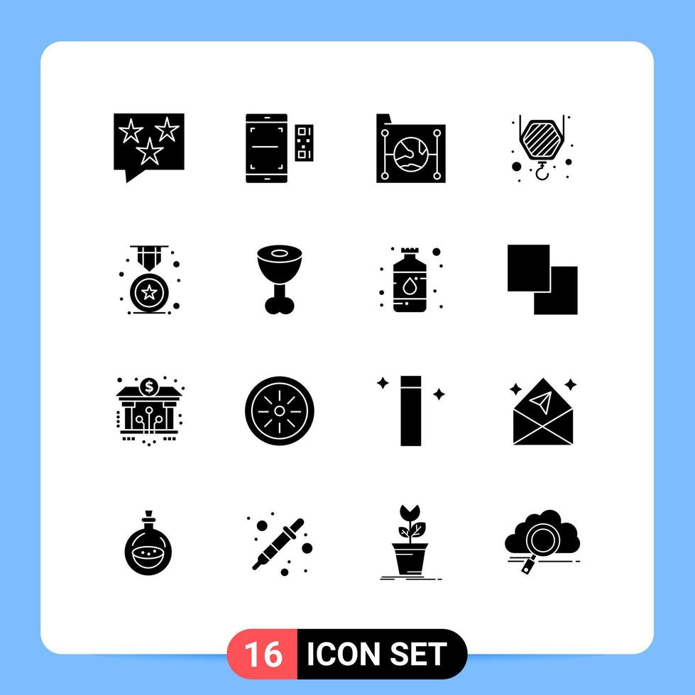 16 Creative Icons Modern Signs and Symbols of hook construction smartphone network document Editable Vector Design Elements