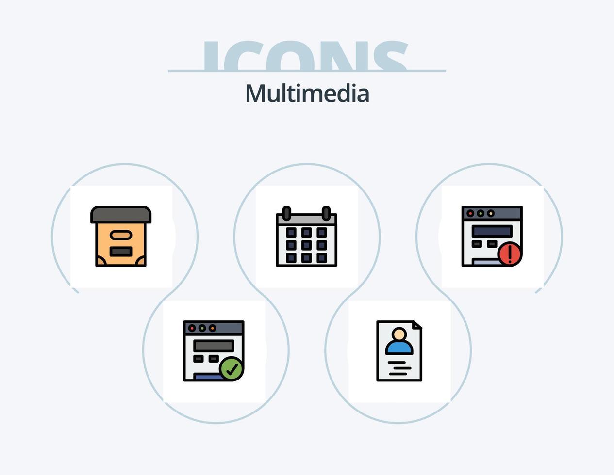 Multimedia Line Filled Icon Pack 5 Icon Design. . . globe. web. browser vector
