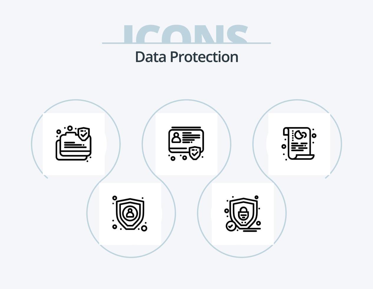 Data Protection Line Icon Pack 5 Icon Design. . secure. ip. protection. connection vector