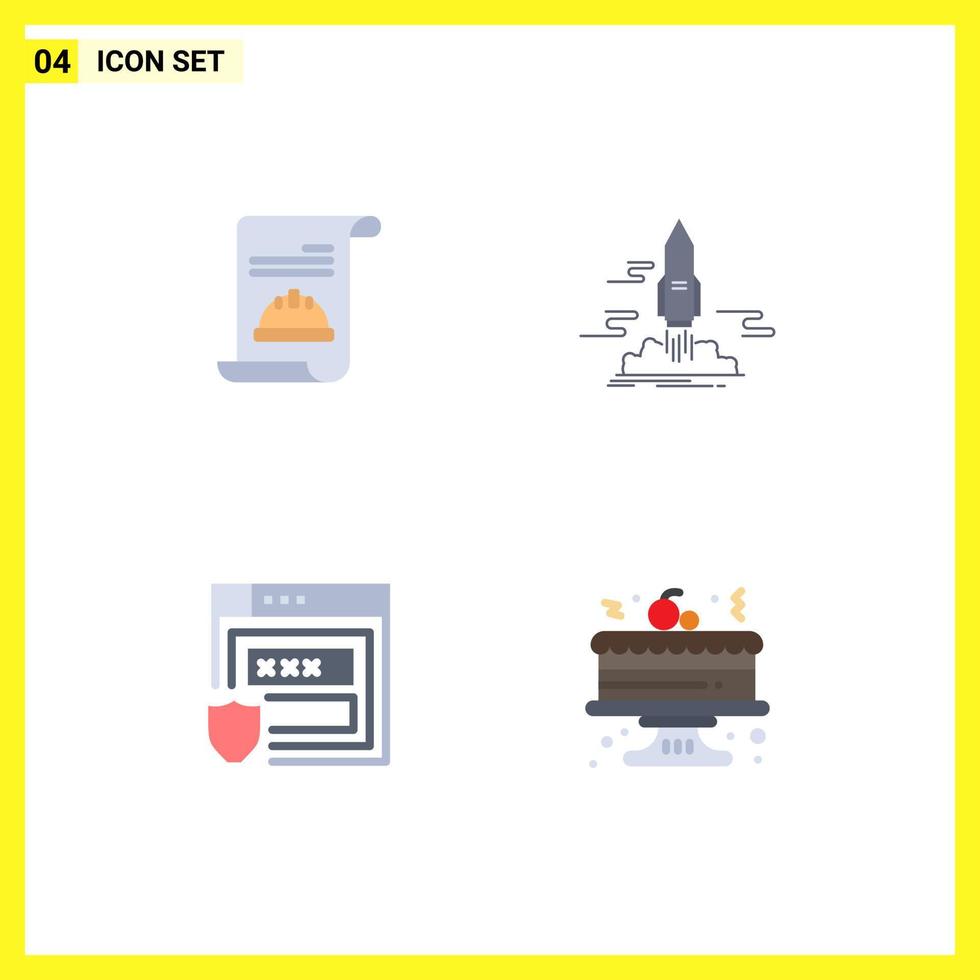 User Interface Pack of 4 Basic Flat Icons of invitation gdpr invite app web Editable Vector Design Elements