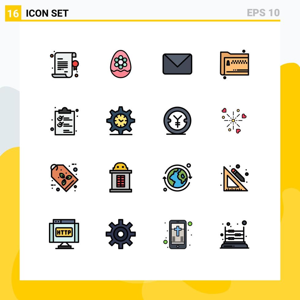 Set of 16 Modern UI Icons Symbols Signs for zip files plant share chat Editable Creative Vector Design Elements