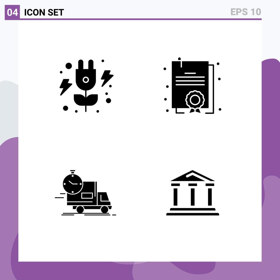User Interface Solid Glyph Pack of modern Signs and Symbols of energy
