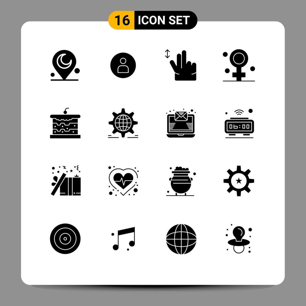 Stock Vector Icon Pack of 16 Line Signs and Symbols for food bread hand bakery healthcare Editable Vector Design Elements