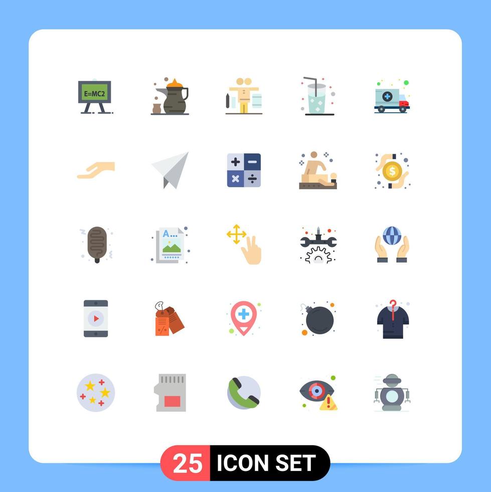 Set of 25 Modern UI Icons Symbols Signs for car juice religion drink work Editable Vector Design Elements