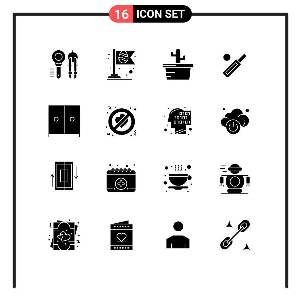16 Creative Icons Modern Signs and Symbols of furniture cricket flag bat australia Editable Vector Design Elements