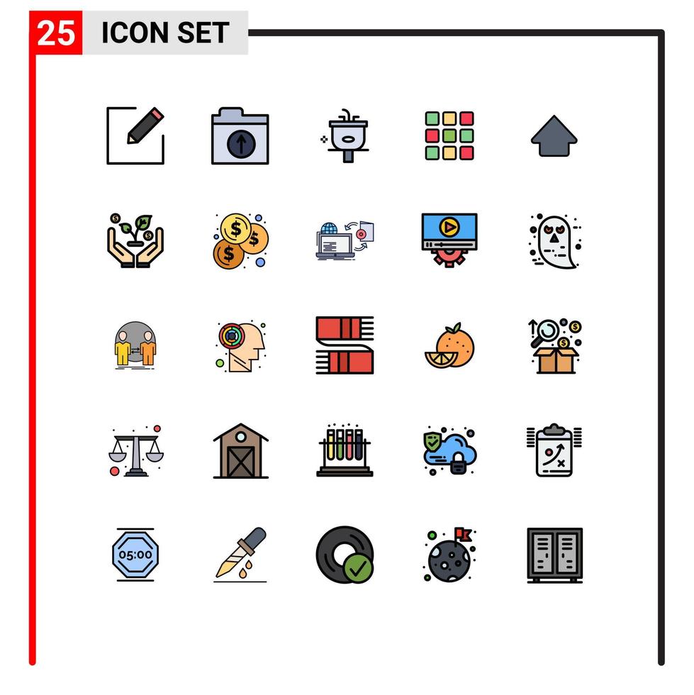 25 Creative Icons Modern Signs and Symbols of upload arrow cleaning squares grid Editable Vector Design Elements