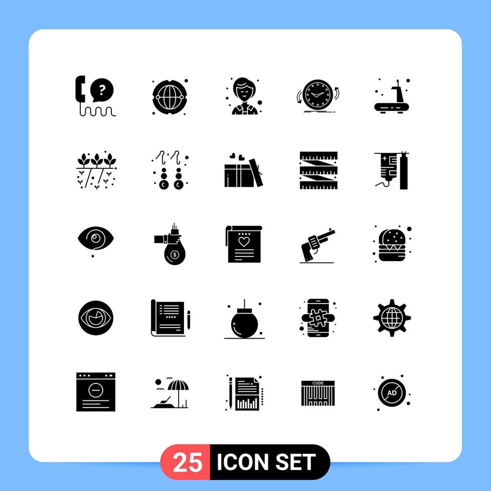 Stock Vector Icon Pack of 25 Line Signs and Symbols for exercise counter worldwide clockwise backup Editable Vector Design Elements