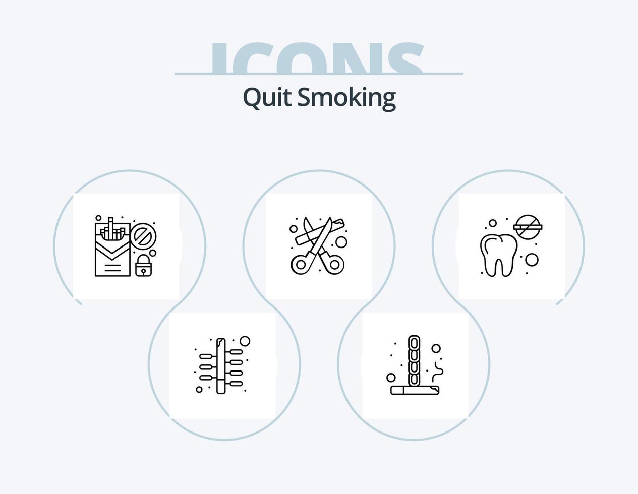 Quit Smoking Line Icon Pack 5 Icon Design. home. no. fire. care. not allowed vector