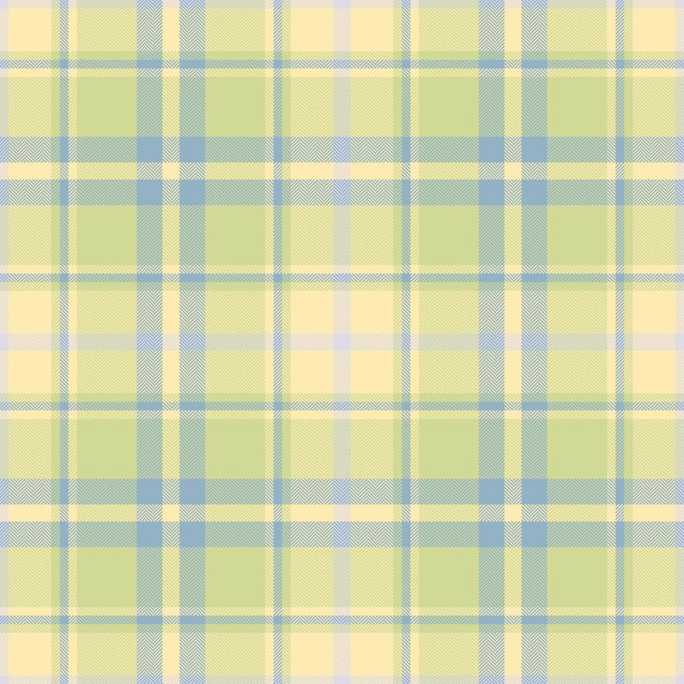Plaid seamless pattern in yellow. Check fabric texture. Vector textile print.