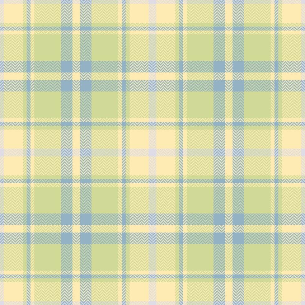 Plaid seamless pattern in yellow. Check fabric texture. Vector textile print.