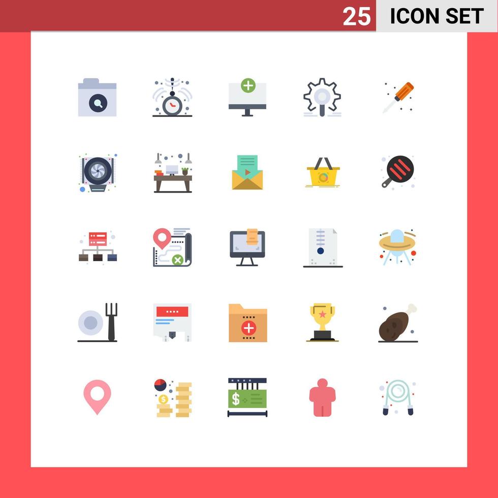 25 Universal Flat Colors Set for Web and Mobile Applications mechanical research computers search engine Editable Vector Design Elements