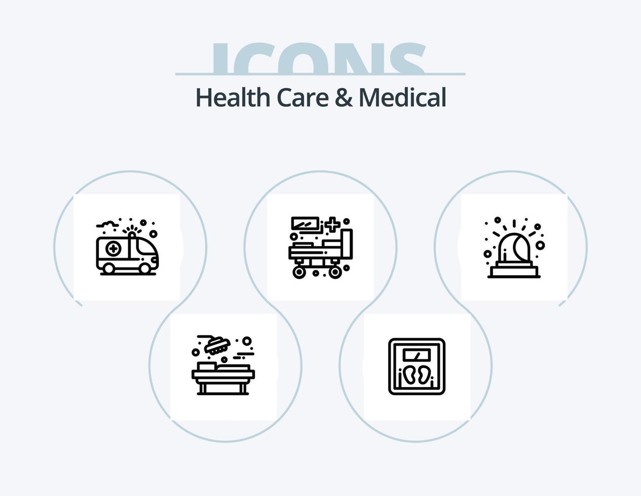 cuidado de la salud y línea médica icon pack 5 icon design. Fruta. manzana. emergencia. documento. hospital vector