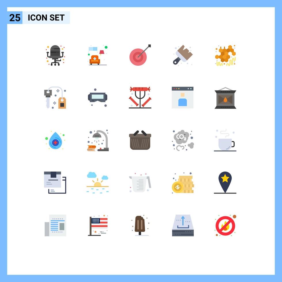 Mobile Interface Flat Color Set of 25 Pictograms of sweet autumn collection brush arts Editable Vector Design Elements