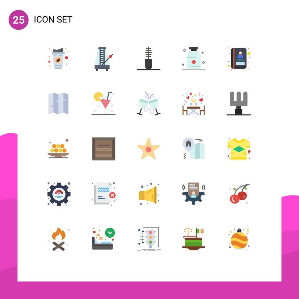 Set of 25 Modern UI Icons Symbols Signs for address medical sound hospital mascara Editable Vector Design Elements