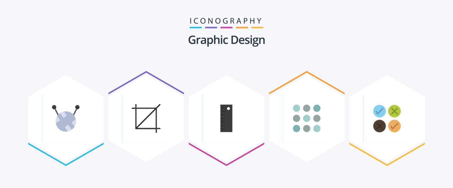 Design 25 Flat icon pack including . dots. tick vector