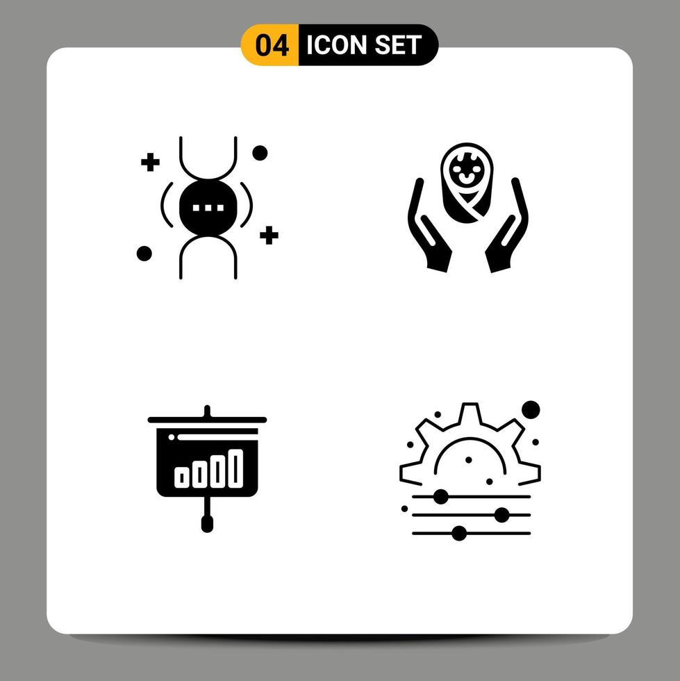 Solid Glyph Pack of Universal Symbols of dna chart life child care sales Editable Vector Design Elements