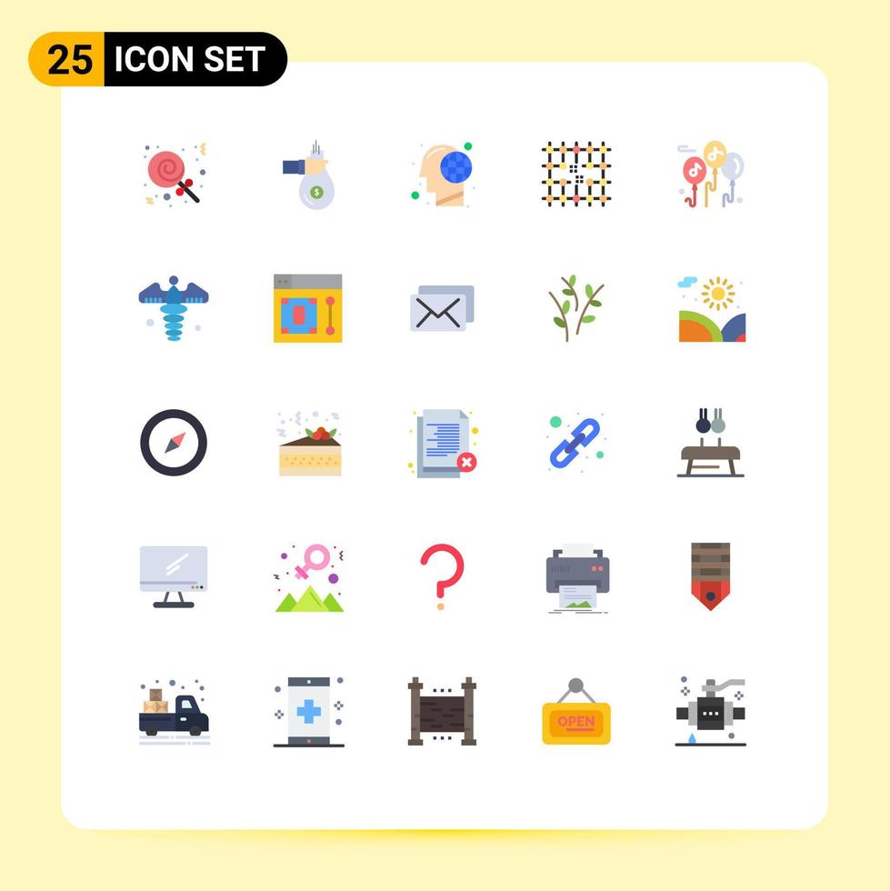 User Interface Pack of 25 Basic Flat Colors of grid connection offer chip human Editable Vector Design Elements