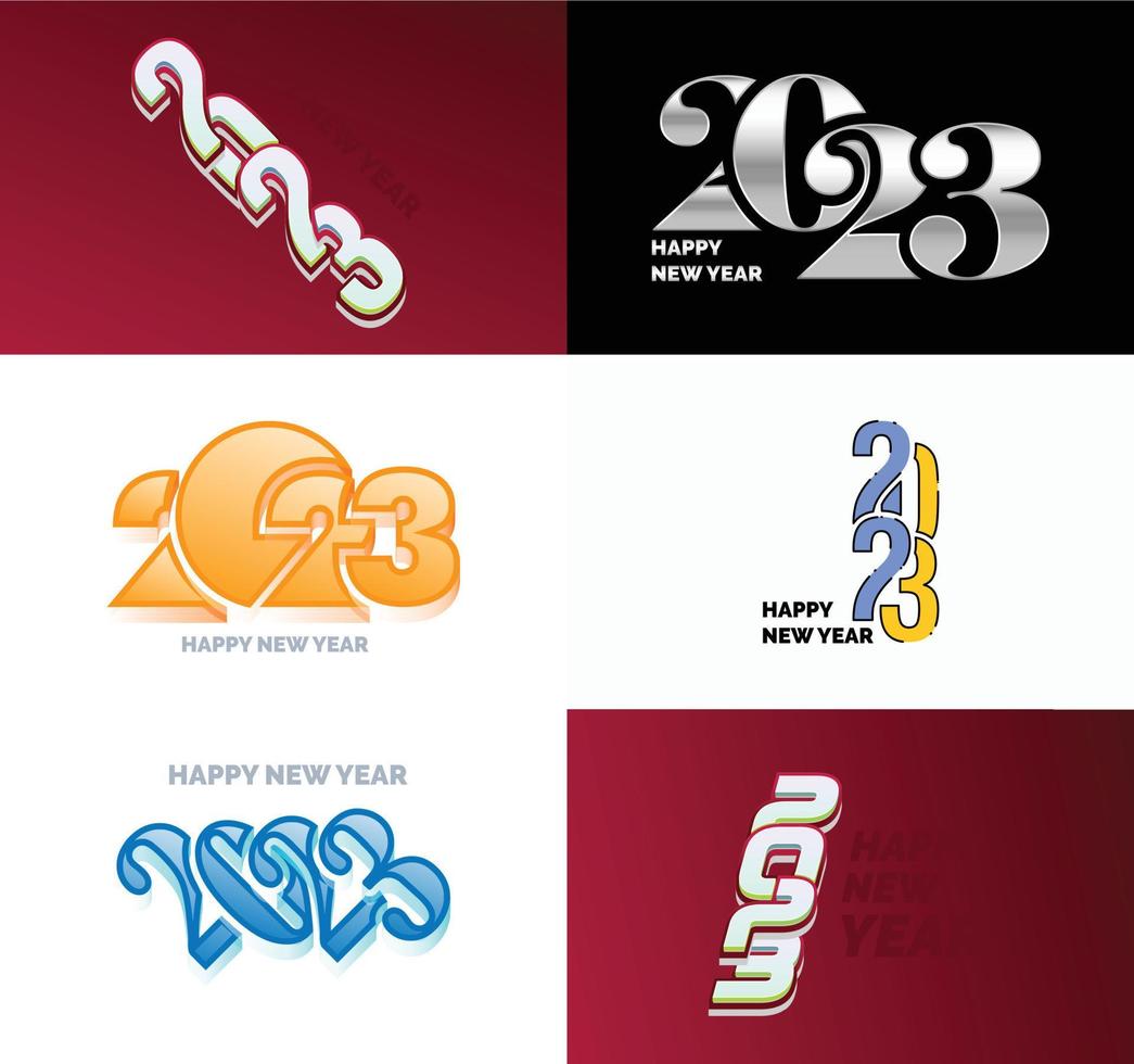 Big Set of 2023 Happy New Year logo text design 2023 number design template vector